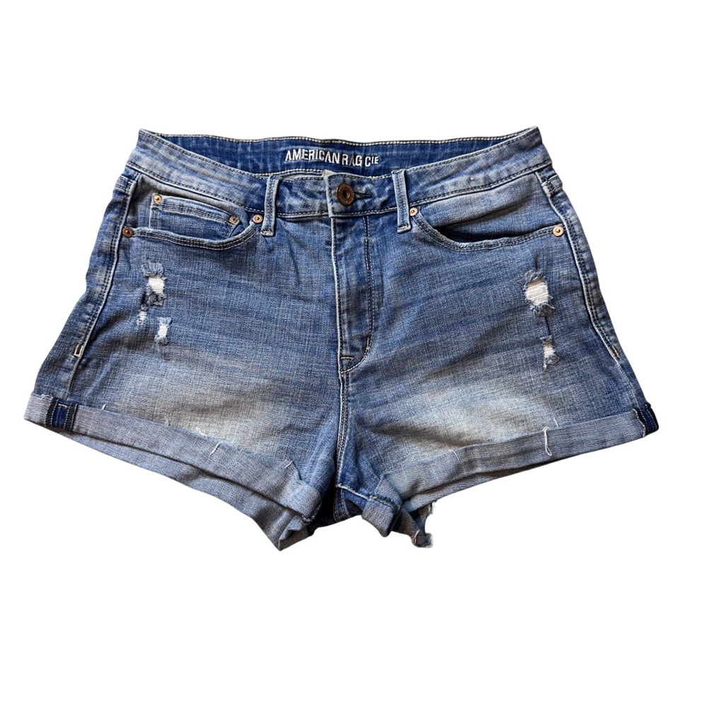 American Rag Denim Shorts Womens 29 Blue Distressed Cuffed Medium Wash Jean